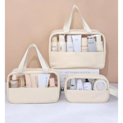 Large capacity makeup bag transparent portable makeup storage bag waterproof travel wash bags for women