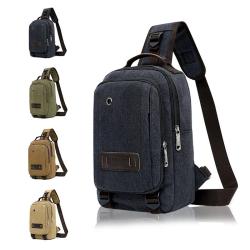 MGB013 Outdoor Running Chest Bags for Men Crossbody Chest Shoulder Bag With Earphone Hole Single Shoulder Messenger Bag