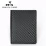 Factory Wholesale Men's Leather Wallets Anti-Theft RFID Blocking Wallet Black Credit Card Holder Money Cash Clip