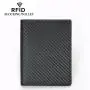 Factory Wholesale Men's Leather Wallets Anti-Theft RFID Blocking Wallet Black Credit Card Holder Money Cash Clip