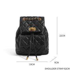 Women's New Arrivals Quilting Backpack Classic Premium Hardware Customized Pu Leather Logo Stylish