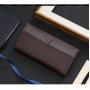 ZR556 Men Long Wallet Card Holder Positions Case Frosting Purse Retro Money Clip Billfold Dollars PU Open Wallet High Quality