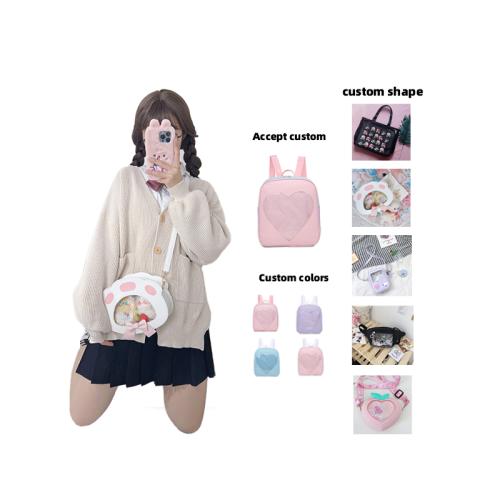 Factory Supplier Cute Ita Bag Girl School Bag Clear Window Pin Display Ita Bag Custom
