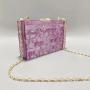 Summer acrylic bag splicing wedding handbag chain shoulder purple acrylic clutch evening bag for ladies sac main femm sac pochette femme