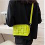 Trendy Summer Women's Square Shoulder Bag New Style Woven Handmade Zipper Closure Single Strap PU Polyester Portable Letter