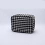 Keymay New NO MOQ Multi Colors Black Large Makeup Bag Plaid Pattern Cosmetic Organizer for Women Girls Cloth Pouch with Zipper