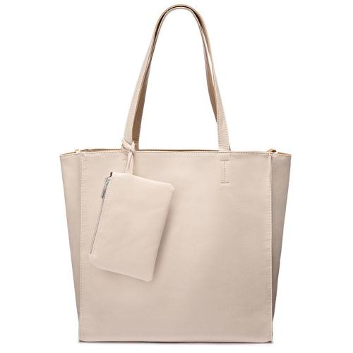 LOVEVOOK Foldable Soft PU Leather Bag Set 2 pcs Wallet and Purse Clutch Minimalist Women Shoulder Bag Large Capacity Totes Bags