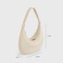 2024 Trendy Fashion OEM PU Vegan Leather Smooth Shoulder Bag Fashion Women Hobo Handbag Half Moon For Ladies