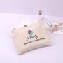 Custom Hot Stamping Natural Canvas Makeup Zipper Bag Organic Promotion Cotton Canvas Cosmetic Pouch