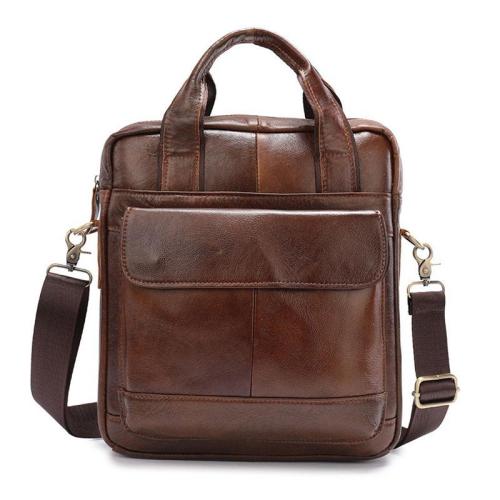ZF376 Men Bag New Genuine Leather Briefcase Handbag Single Shoulder Crossbody Bag Business Youth Vertical Boy Shoulder Bag