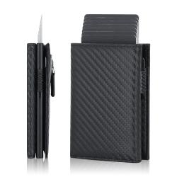 Custom Pop Up Credit Card Holder With Money Pocket Minimalist Business Card Wallet Rfid Blocking Men Aluminum Metal Card Case