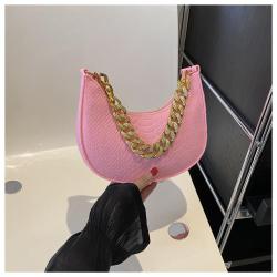 Wholesale factory women's handbag solid zipper felt fabric fashion shoulder bags for women 2024 new designer bags with chain