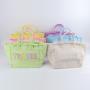 Keymay Hot Sale USA Warehouse Free Shipping Mixed 6 Colors High Quality Zippered Tote Bag Heavy Canvas Beach Bag Handbag Tote
