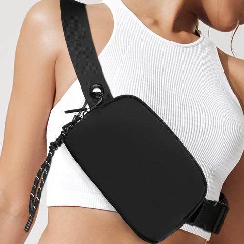 custom logo sport gym fanny waist pack pouch mens mobile phone cross body sling bag black 1l belt bag women