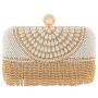 Wholesale ladies clutch bags dinner party evening bag wedding party rhinestone tassel elegant pearl bag for woman