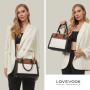 LOVEVOOK 2023 Fashion PU Leather Top Handle Tote Bag for ladies 2pcs Purses and Handbags Tote Shoulder Bag Satchel for Women