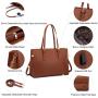 LOVEVOO 2022 15.6 Inch Laptop Bag 2pcs set Large Elegent Handbags for Ladies PU Leather Business Work Briefcase Women's Tote Bag