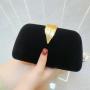Hot selling metal leaf handbag formal dress bag colorful evening bag box shaped velvet clutch bag for women