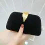 Hot selling metal leaf handbag formal dress bag colorful evening bag box shaped velvet clutch bag for women