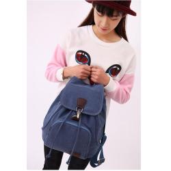 HR083 New Retro Trendy Girls' Outdoor Canvas Backpack Leisure Shoulder Crossbody Bag Fashion Buckle School Student Backpack