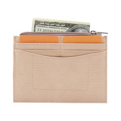 Custom lizard pattern leather card holder new design zipper card wallet for men and women rfid