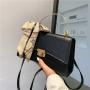 New Simple Fashion  Shoulder Bag with Silk Scarf China Wholesale PU Womens Bags Western Style Stone Pattern Handbags
