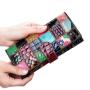 ZF214 Ladies Clutch Wallet Long Colourful Splicing Coin Purse Women's Zipper Phone Bag Leather Money Clip