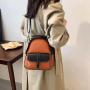 New Korean Women Bags Luxury 2022 Fashion Practical College Retro Pu Leather Durable Backpack Ladies Convertible Shoulder Bag