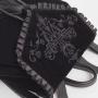 Hot Sale dark style velvet embroidery backpack custom punk drawstring tassel Backpack