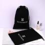 Hot Sale Cotton Twill Underwear Shoe Packaging Waterproof Bag Custom Logo Printed Black Drawstring Cotton Dust Pouch