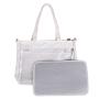 In Stock Fashion Women Tote Bags Handbag Clear PVC Window Pins Display Canvas Ita Bags Crossbody Bag