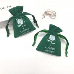 Custom White Logo Small Cotton Linen Drawstring Bag for Jewelry Necklace Packaging Reusable Cotton Dust Gift Pouch