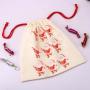 Custom Hot Stamping Cotton Linen Christmas Candy Food Packaging Bag Recycled Muslin Gift Storage Cotton Pouch