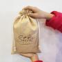 Custom Logo Printing Jute Drawstring Coffee Cocoa Bean Packaging Bag Food Christmas Gift Jute Linen Pouch