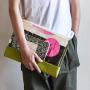 Gelory Clear File Organizer Folders Plastic Transparent Bag File Green Pouch A4 Document Bag