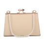 OEM716 New Female Women Bag Trendy Pearl Chain Leather Shoulder Bag Western Style Small Square Ladies Women Handbags For Women