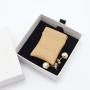 Custom Emboss Logo Closing Magnet Leather Flap Jewelry Ring Earring Storage Packaging Bag Luxury Leather Jewelry Pouch