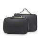 Luxury Makeup Bag Cosmetic Case Storage Black Saffiano Leather Handle Organizer Portable Wash Travel Toiletry Kit For Ladies