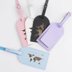 DC032 Custom Travel Name ID Personalized Pu Leather Luggage Tag Multi-color Suitcase Tag Checked Boarding Travel Baggage Tag