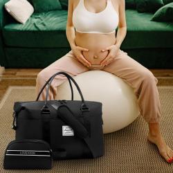 LOVEVOOK 2023 2pcs Cute Foldable Travel Tote Duffle Bag with Toiletry Purse Carry On Weekender set Men Women Travel Luggage Bags