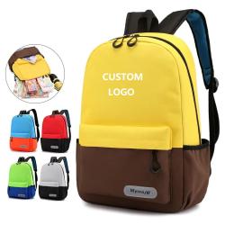 Large Capacity Book Bag Custom Logo Fashion 600D Polyester Children Backpack Small Kids School Bags