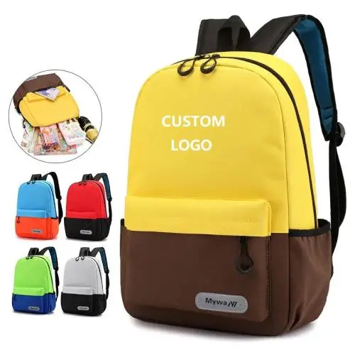 Large Capacity Book Bag Custom Logo Fashion 600D Polyester Children Backpack Small Kids School Bags