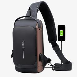 KBW476 Wholesale Male Biker Bag Password Anti-theft Chest Bag Men PU Single Shoulder Sports  Casual Crossbody Travel Waist Bag
