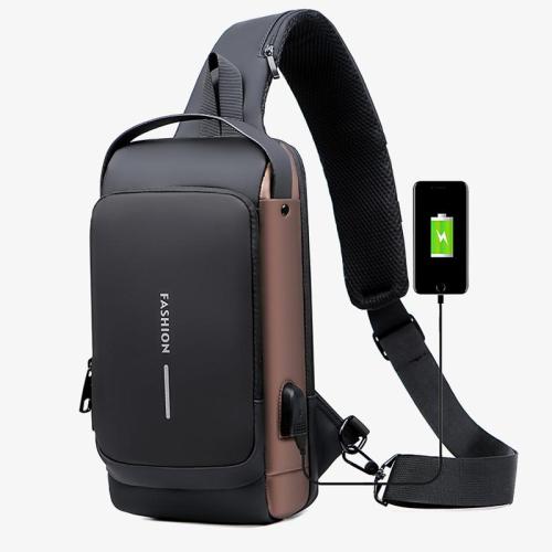 KBW476 Wholesale Male Biker Bag Password Anti-theft Chest Bag Men PU Single Shoulder Sports  Casual Crossbody Travel Waist Bag