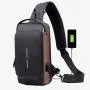 KBW476 Wholesale Male Biker Bag Password Anti-theft Chest Bag Men PU Single Shoulder Sports  Casual Crossbody Travel Waist Bag