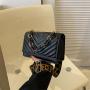 2024 New Small Square Diamond Lattice Bag Pu Solid Zipper Fashion Single Shoulder Messenger Bag With Chain Ladies Handbag