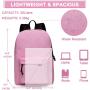 Pink Student School Bag Bookbag Backpack for College Students Teens Kids Men Women