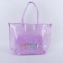 Kreymay 10 Color Stock Wholesale Women Fashion Handbags Shoulder Beach Bag Custom Printing Clear Transparent Pvc Tote Bag