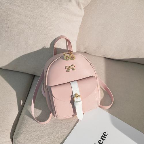 Fashion Trend Bow Ladies Small Backpack Wholesale Pu Pure Color Zipper Crossbodybag Bolsos Para Mujere Single Shoulder Bag
