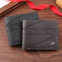 Men's Simple Fashion Multi-Card Flat Wallet New Cross-Border Waterproof Youth Wallet with Open Closure Type